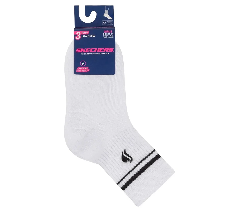 3 Pack Girls’ Low Crew Ribbed Socks 3 Pack Girls’ Low Crew Ribbed Socks
