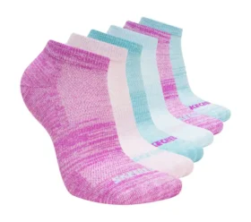 6 Pack Girls’ Low Cut Color Stripe Socks