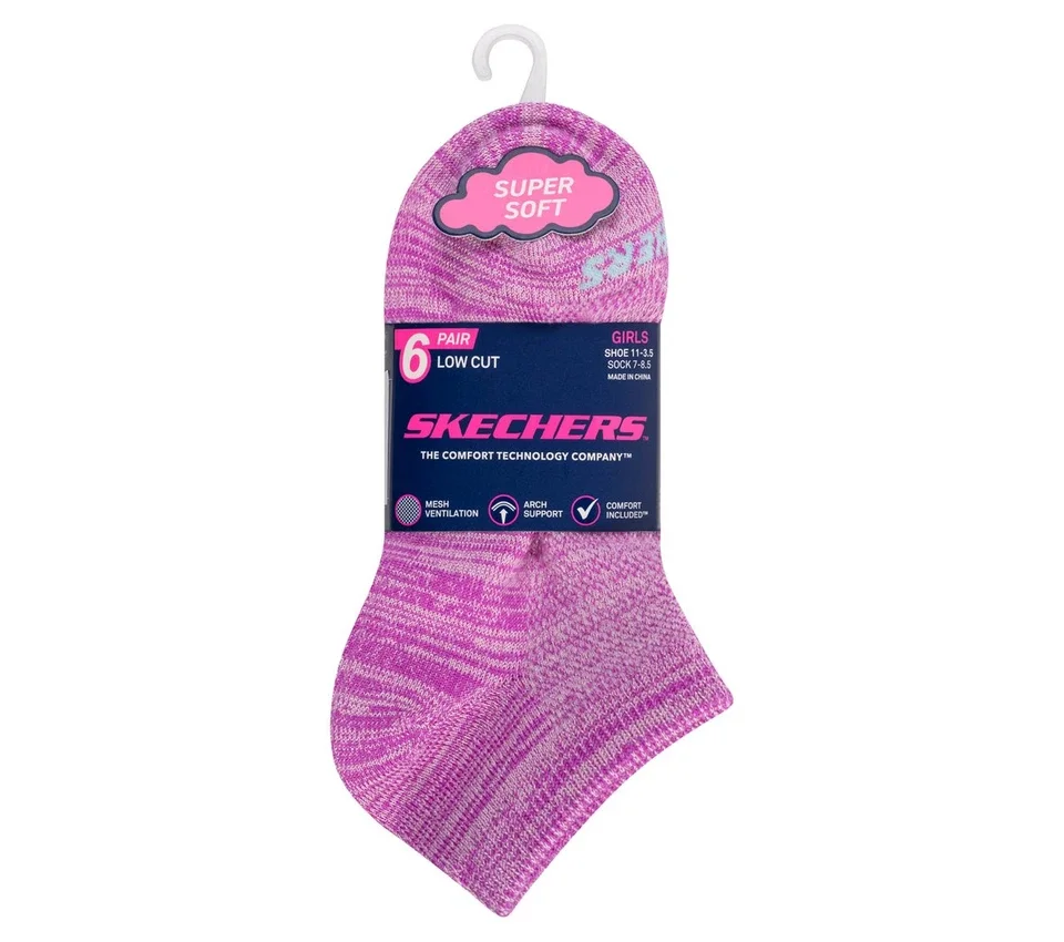 6 Pack Girls’ Low Cut Color Stripe Socks 6 Pack Girls’ Low Cut Color Stripe Socks