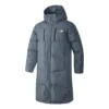 Basic Letter Print Hooded Woven Long Down Jacket “Teal”