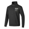 Basic Woven Half-Zip Crew Sweater “Black White”