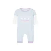 Cartoon Letter Printed Knitted Sweater “Purple White Blue”