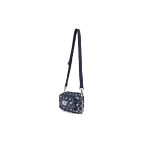 Casual Adjustable Fabric Crossbody Single Shoulder Bag “Navy White”