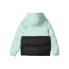 Casual Color Block Hooded Woven Down Jacket “Green Black”