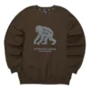 Casual Graphic Crew Sweater “Brown Grey”