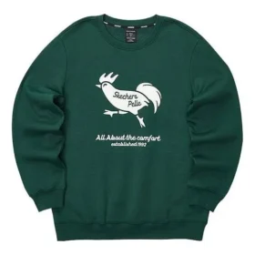 Casual Graphic Crew Sweater “Green White”