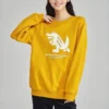 Casual Graphic Crew Sweater “Yellow White”