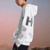 Casual Graphic Hoodie “White Black”