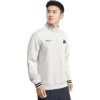 Casual Half-Zip Crew Sweater “White Black”