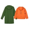 Casual Hooded 2-In-1 Jacket “Green Orange”