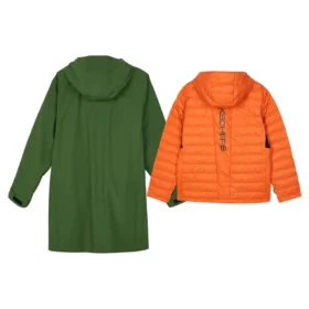 Casual Hooded 2-In-1 Jacket “Green Orange”