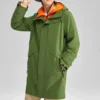Casual Hooded 2-In-1 Jacket “Green Orange”