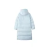 Casual Hooded Long Woven Down Jacket “Blue”