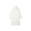 Casual Hooded Long Woven Down Jacket “White”