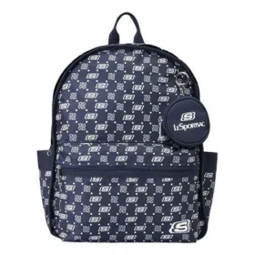 Casual Letter Printed Backpack “Navy White”