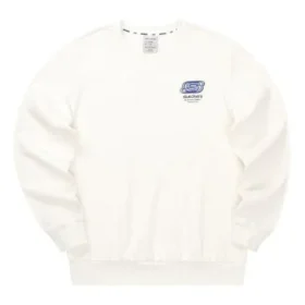 Casual Letter Printed Crew Knit Pullover Sweatshirt “White”