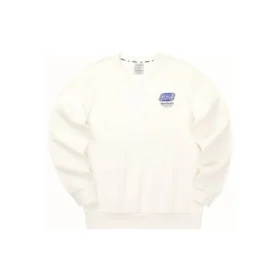 Casual Letter Printed Crew Knit Pullover Sweatshirt “White”