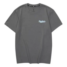Casual Letter Printed T-Shirt “Grey Blue”