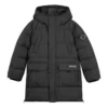 Casual Long Down Jacket “Black Teal”