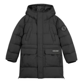 Casual Long Down Jacket “Black Teal”