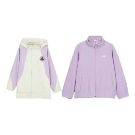 Causal Woven Jacket “Purple White”
