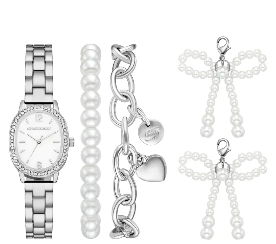 Charm Pearl Bows Watch Set Charm Pearl Bows Watch Set
