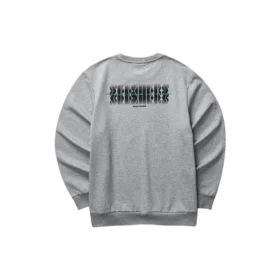 Colorful Casual Series Graphic Crew Sweatshirt “Grey Black”