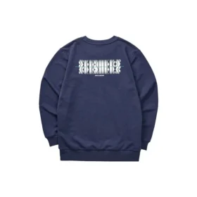 Colorful Casual Series Graphic Crew Sweatshirt “Navy White”