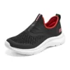 Comfy Slip On Shoes “Black Red”