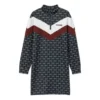 Contrast Panel Sporty Patchwork Dress “Black White Pink”