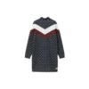 Contrast Panel Sporty Patchwork Dress “Black White Pink”