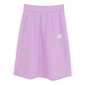 Contrast Patchwork Logo Printed Waist Skirt “Purple”