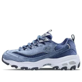 D’ Lites Velvet Low-top Clunky Shoes Gray/Blue
