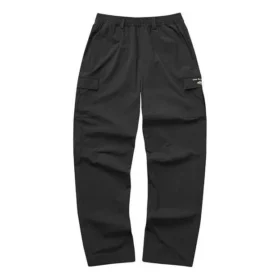 Elastic High-Waist Letter Printed Sports Pants “Black Olive Green”