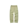 Elastic High-Waist Letter Printed Sports Pants “Black Olive Green”