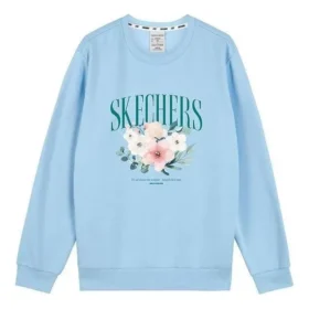 Flower Graphic Crew Sweater “Blue White Grey”