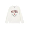 Flower Graphic Crew Sweater “Blue White Grey”