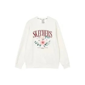 Flower Graphic Crew Sweater “Blue White Grey”