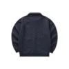 Full Print Embossed Zip-up Collar Jacket “Black White”