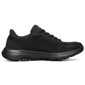 Go Walk 5 Leather Shoes Black