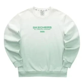 Gradient Letter Crew Sweatshirt “Green White”