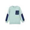 Graphic Long Sleeve Sweater “Teal Blue”