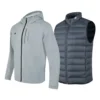 Hooded Woven 3-In-1 Down Jacket “Grey Black”