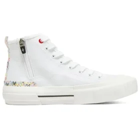 James Goldcrown x Skechers New Moon High-Top Canvas Shoes White