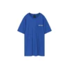 Knit Printing Short Sleeve Blue T-Shirt