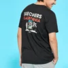 Knit Printing Short Sleeve Couple Style Black