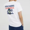 Knit Printing Short Sleeve Couple Style White