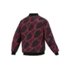 Letter Embroidery Reversible Padded Jacket “Black Red”