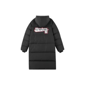 Letter Graphic Long Down Jacket “Black”