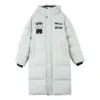 Letter Graphic Long Down Jacket “White”